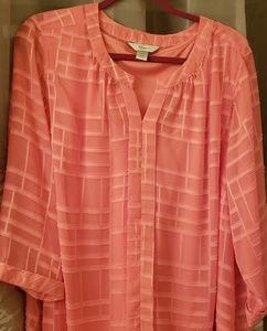 Sheer blouse with lining